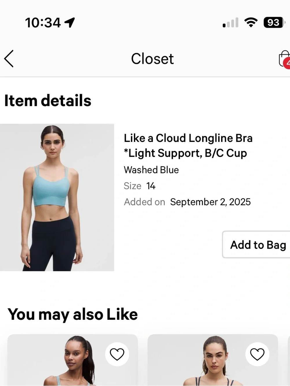 Lululemon Like A Cloud Longline Bra